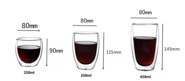 【HOT SALE】Double wall glass cup JT-D103 350ml