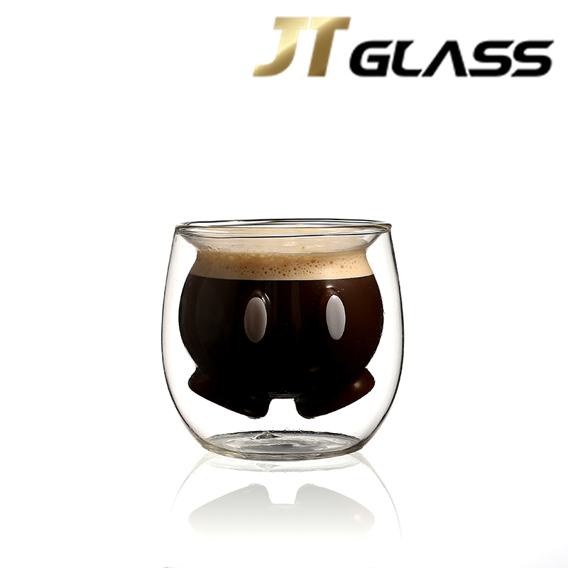 Double-layer Cartoon Glass Heat-resistant Cute Transparent Creative Glass Cup 