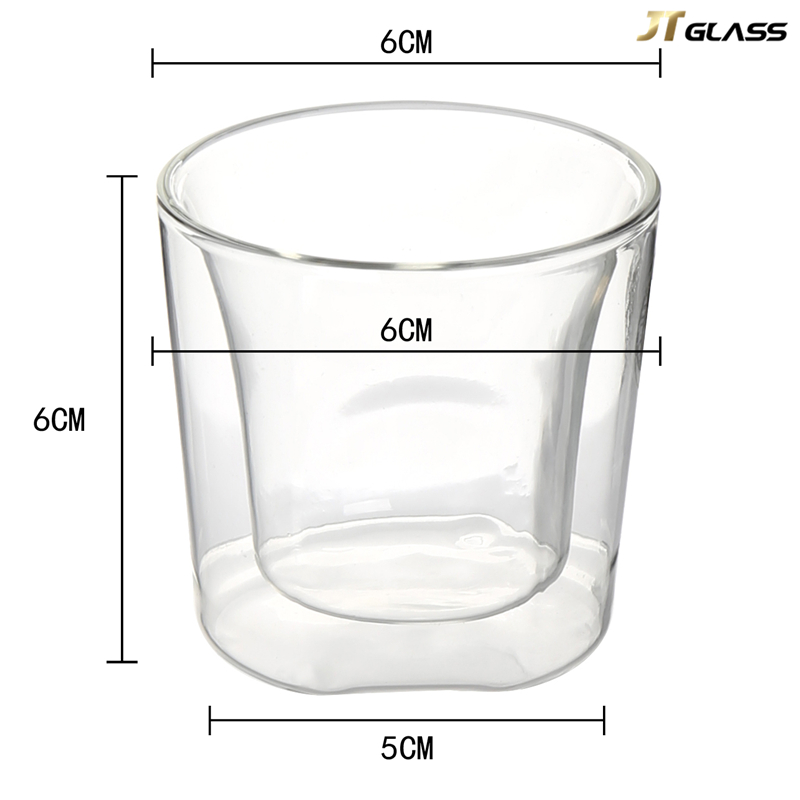 Custom Double Wall Glass Cup heat Resistant Coffee Glass borosilicate Glass Cup 
