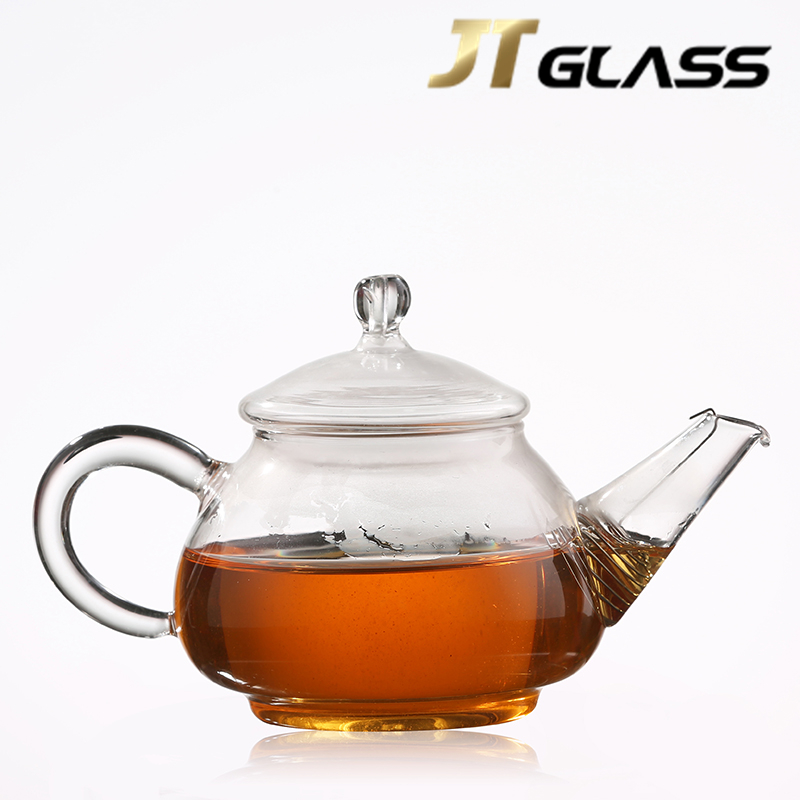 Eco-friendly transparent heat resistant glass teapot with infuser 