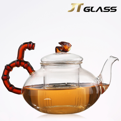 Hot Selling 600ml Small Pyrex Glass Teapot with Strainer Flower Pot Tea Pot with Infuser 