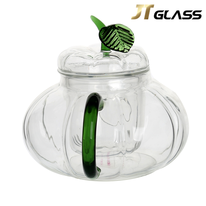 Christmas Gifts for Tea Lover Clear Glass Pumpkin Heat Resistant Teapots 