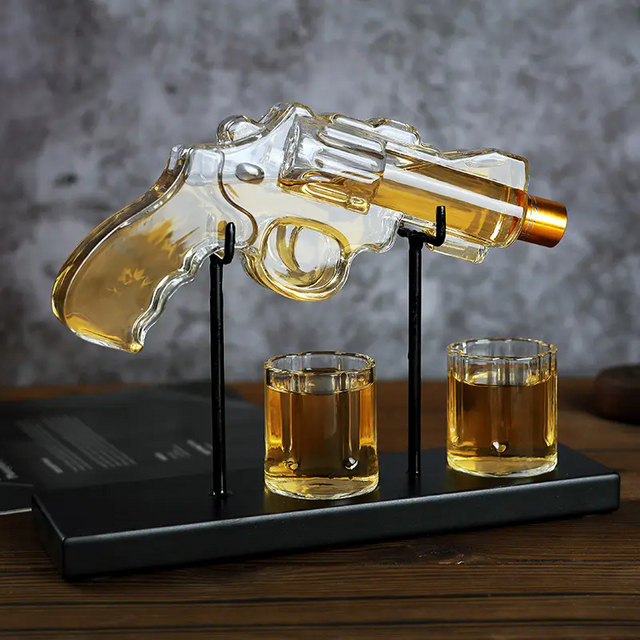 tequila gun bottle Glass Pistol Revolver Gun Whiskey Glasses Set 