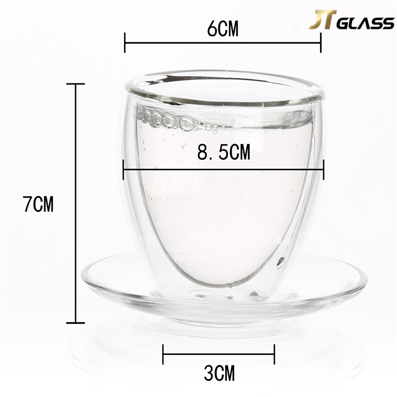 Heat-Resistance Borosilicate Glass Double Layer Glass Tea Cup Set 