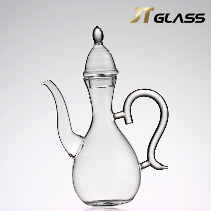 Fashion Design Alkaline-resistant Glass Turkish Teapot for Loose Tea Clear Glass Tea Kettle Pot