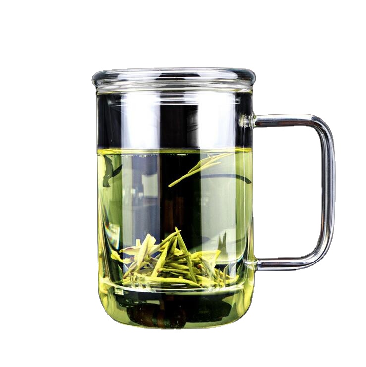 Wholesale 13 Oz Teapot / Borosilicate Glass Brewing Tea Cup / Tea Infuser Mug With Handle