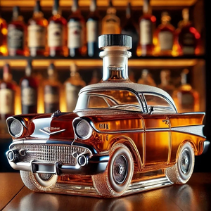 Customized Crown Shaped High End Glass Custom Whiskey Bottle