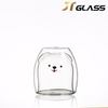 Double-layer heat-resistant home cute bear glass cup 
