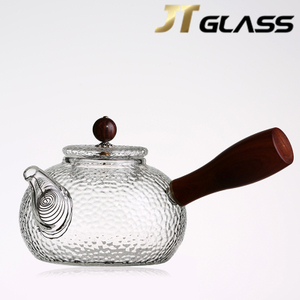  300ml Glass Tea Pot With Wooden Handle And Kettle Set