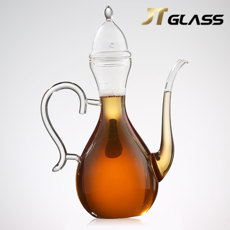 Fashion Design Alkaline-resistant Glass Turkish Teapot for Loose Tea Clear Glass Tea Kettle Pot