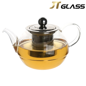 Hot Selling Custom Borosilicate Glass Resistant Heat Reusable Teapot with Teapot Infuser