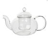 Heat- Resisting Borosilicate Glass Teapot with Leaf Lid+ 4 Double Wall Tea Cups