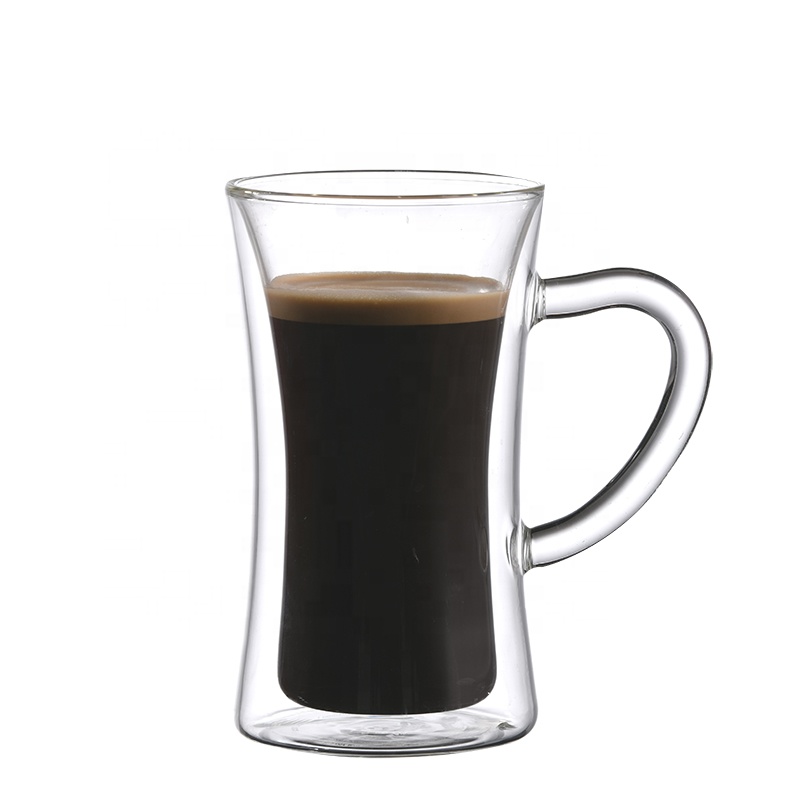 Double-layer hand-blown glass espresso cup