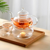 Glass Teapot for Stovetop, Clear Teapot with Removable Infuser 20.3 Ounces, Loose Leaf and Floral Teapot