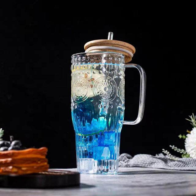 jtglass glass cup with lid and straw 005