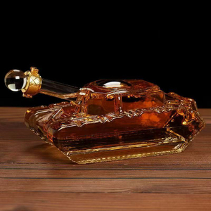 Custom Military Themed Handmade Tank Shaped Glass Personalized Alcohol Bottle Liquor Flask
