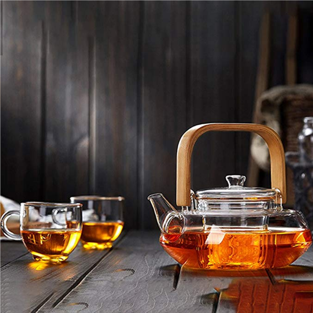 Custom Luxury Large Borosilicate Glass Heat Resistant Glass Teapot To Boil Water