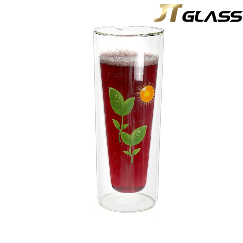 Double-layer Glass Heat-resistant Printing Beer Mug Coffee Cup