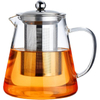 Glass Teapot Stovetop, Borosilicate Clear Teapot with Removable Stainless Steel Infuser, Teapot Flowering and Loose Leaf Tea Infuser (550ml)