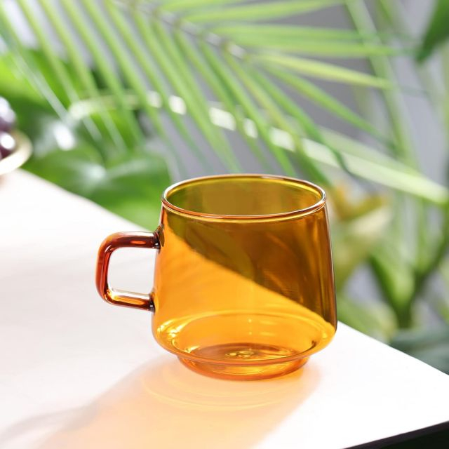 jtglass Amber glass coffee cup