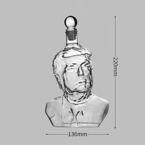 Trump Styled Glass Wine Bottle