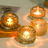 jtglass New pattern thickened glass candle holder