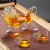 jtglass 750ml whiskey decanter, lion shaped decanter