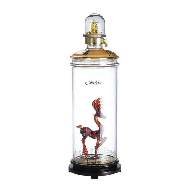 Animal shaped with deer glass personified alcohol bottles inside