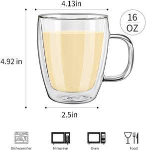 Amazon Hot Sale Thick Borosilicate Glass Coffee Cup