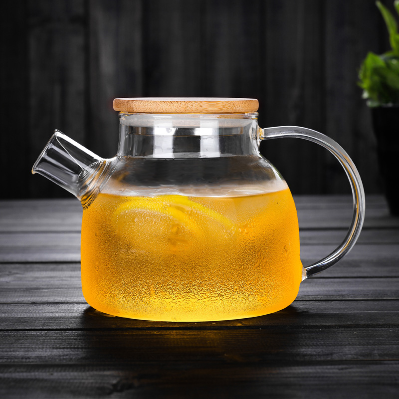  Glass Teapot Borosilicate Glass Tea Pot Heat Resistant Glass Teapot with Bamboo Lid And Infuser