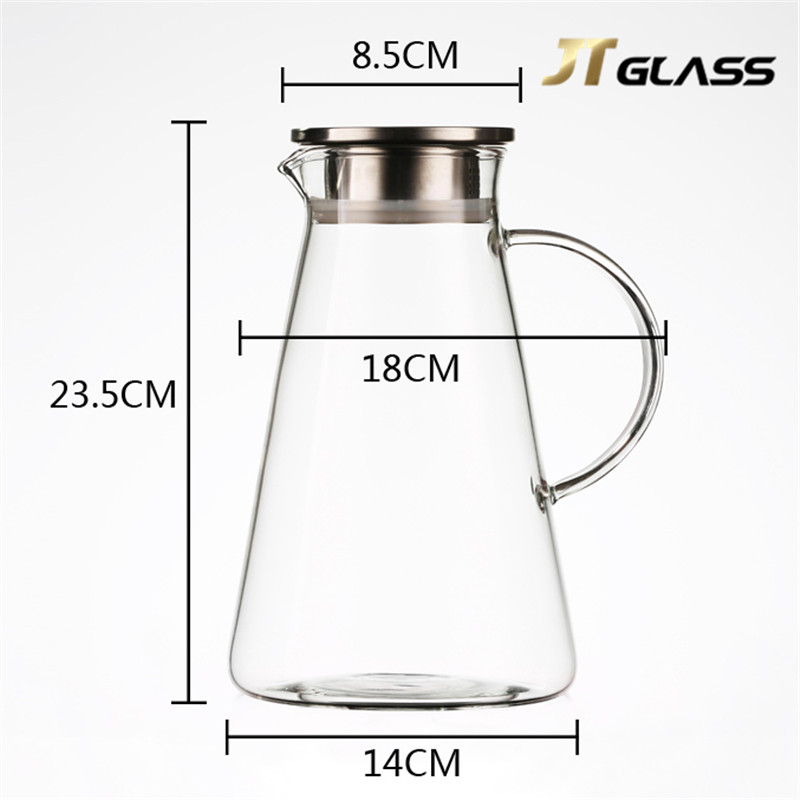 Top Selling 1.8L Heat Resistant High Borosilicate Water Glass Jug Glass Teapot with Lid 