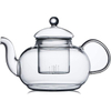 Glass Teapot for Stovetop, Clear Teapot with Removable Infuser 20.3 Ounces, Loose Leaf and Floral Teapot