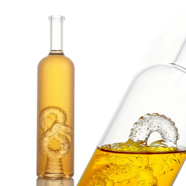 Customized Handmade High Borosilicate Glass Custom Tequila Bottle