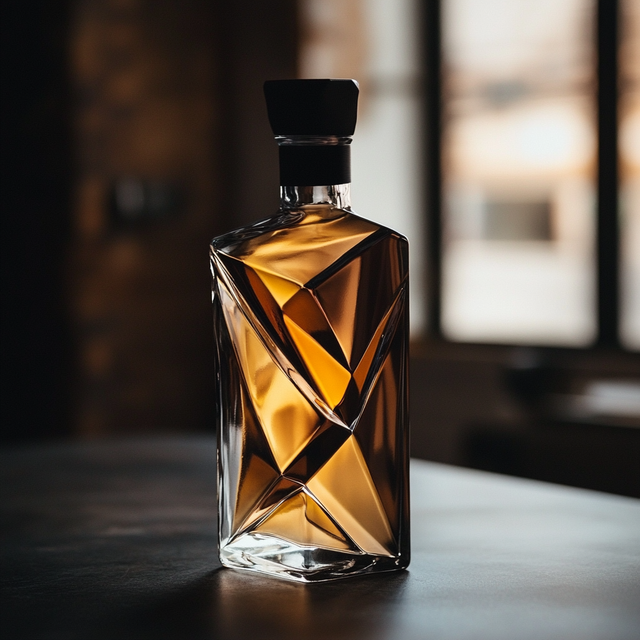 High borosilicate glass twisted shape custom bourbon bottles