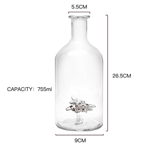 Customized high borosilicate glass airplane alcohol bottles