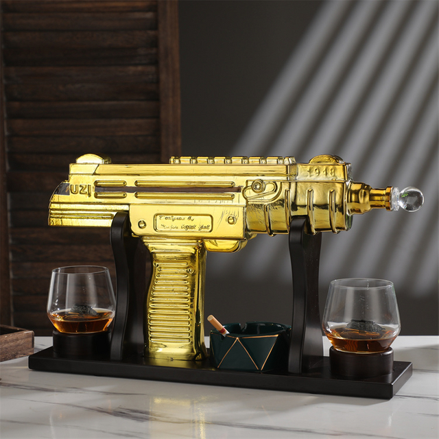 gun liquor bottle