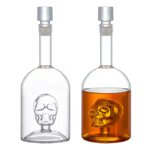 AWESOME RUM EMPTY BOTTLE 750 ML Customizable Galss Skeleton Pirate Rum Bottle