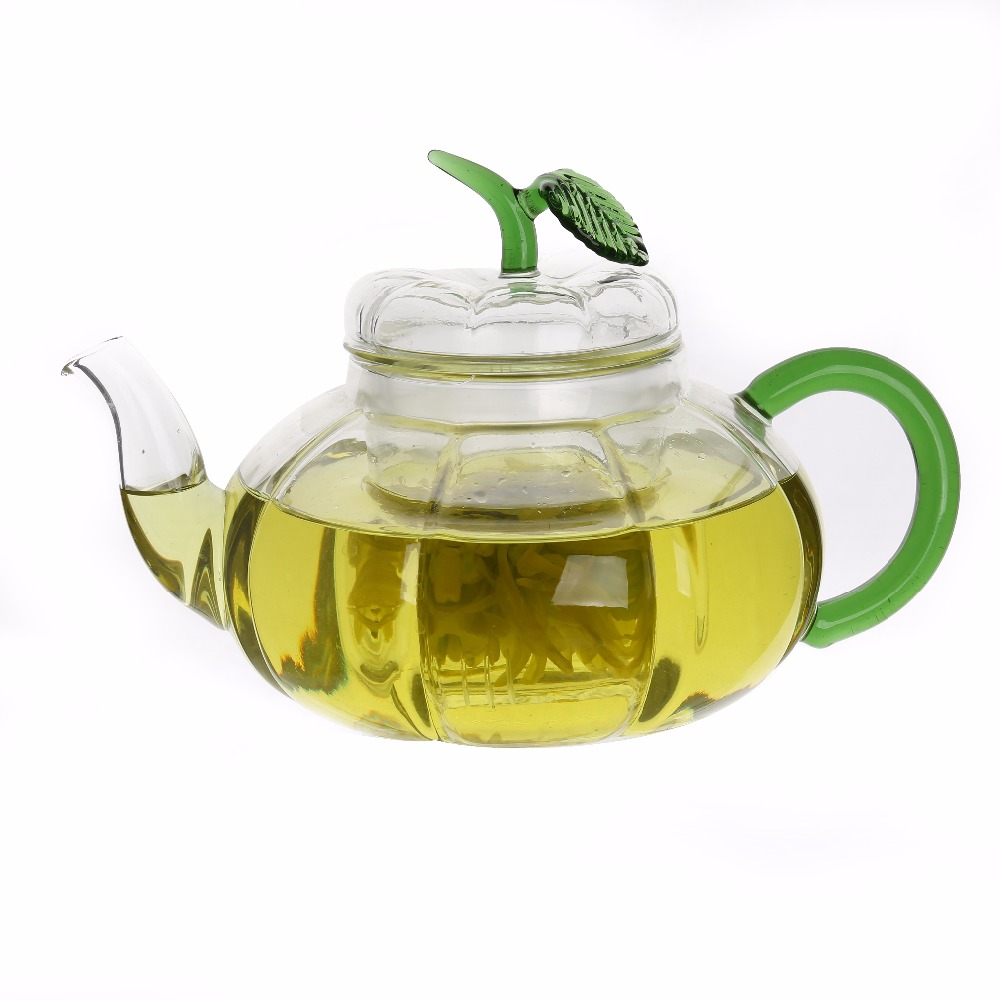 Christmas Gifts for Tea Lover Clear Glass Pumpkin Heat Resistant Teapots 800ml