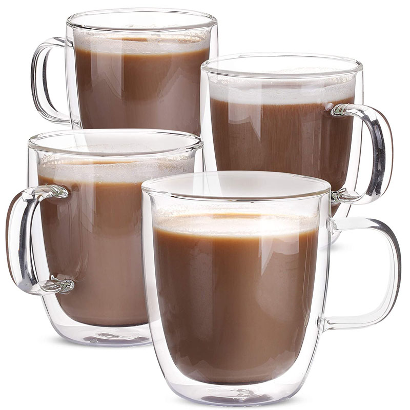 high borosilicate glass heat-insulated double wall glass cup for hot coffee and tea