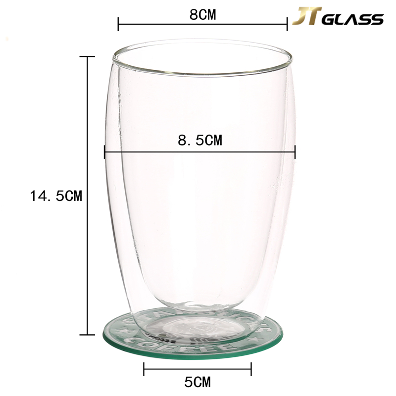 450ml Double Wall Glass Cup Heat Resistant Coffee Glass Borosilicate Glass Cup