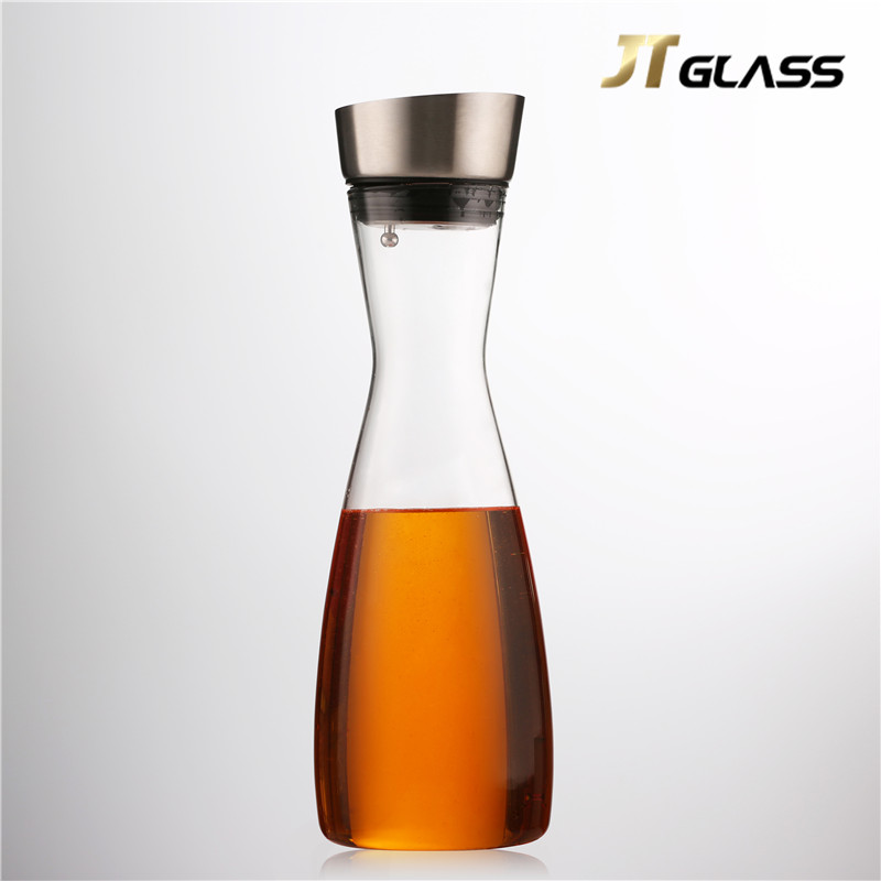 Hot Sale Borosilicate Glass Water Pitcher Cold And Hot Resistant Water Glass Teapot with Stainless Teel Lid 