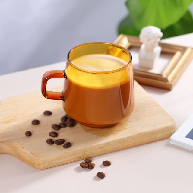 jtglass Amber glass coffee cup