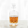 Square Carved Glass Whiskey Bottle Set