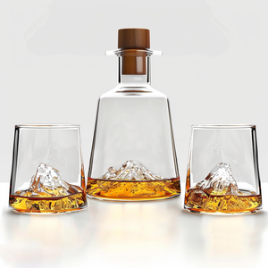 Wholesale Custom Handmade 3D Mountain Shaped Glass Personalized Gin Bottle