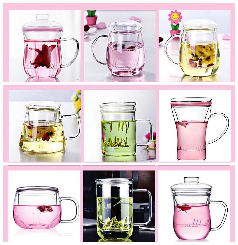 Wholesale 13 Oz Teapot / Borosilicate Glass Brewing Tea Cup / Tea Infuser Mug With Handle