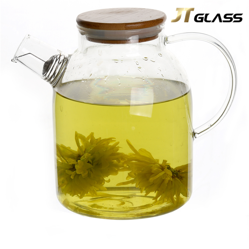 Fashion Design High Borosilicate Heat Resistant Glass Teapot 