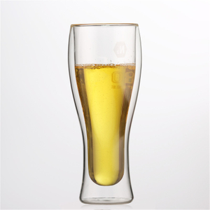 Customize design tin shaped beer glass cups can shape glass mug for drinking beer wheat beer glass