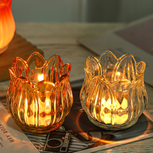 jtglass Tulip glass candlestick table decoration candle cup