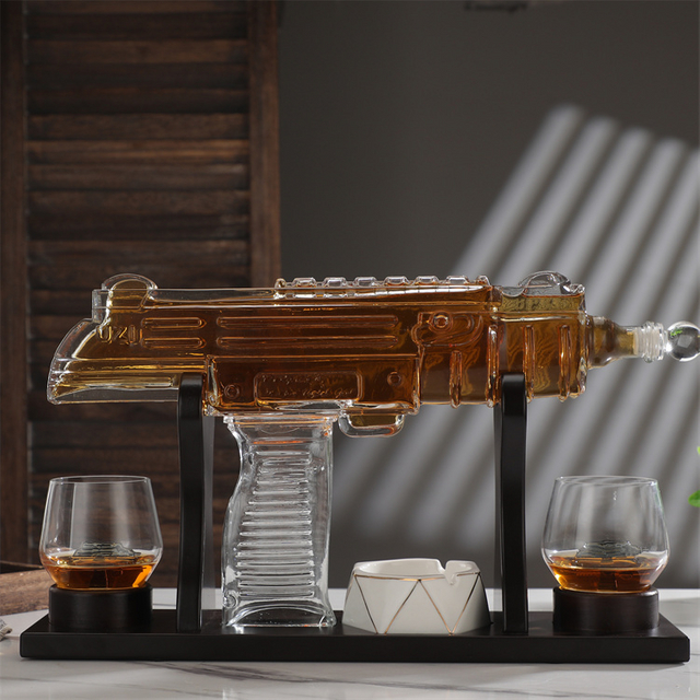 gun liquor bottle