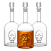 AWESOME RUM EMPTY BOTTLE 750 ML Customizable Galss Skeleton Pirate Rum Bottle